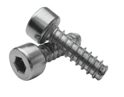 304 Stainless Steel Cylindrical Head Hexagon Socket Flat Tail Self Tapping Screw Cup Head Hexagon Square Flat Tail Screw M3m4m5