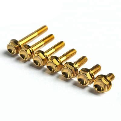 M8 Titanium Ti Socket Hex Head Cap Bolts Flange Bolt Gold