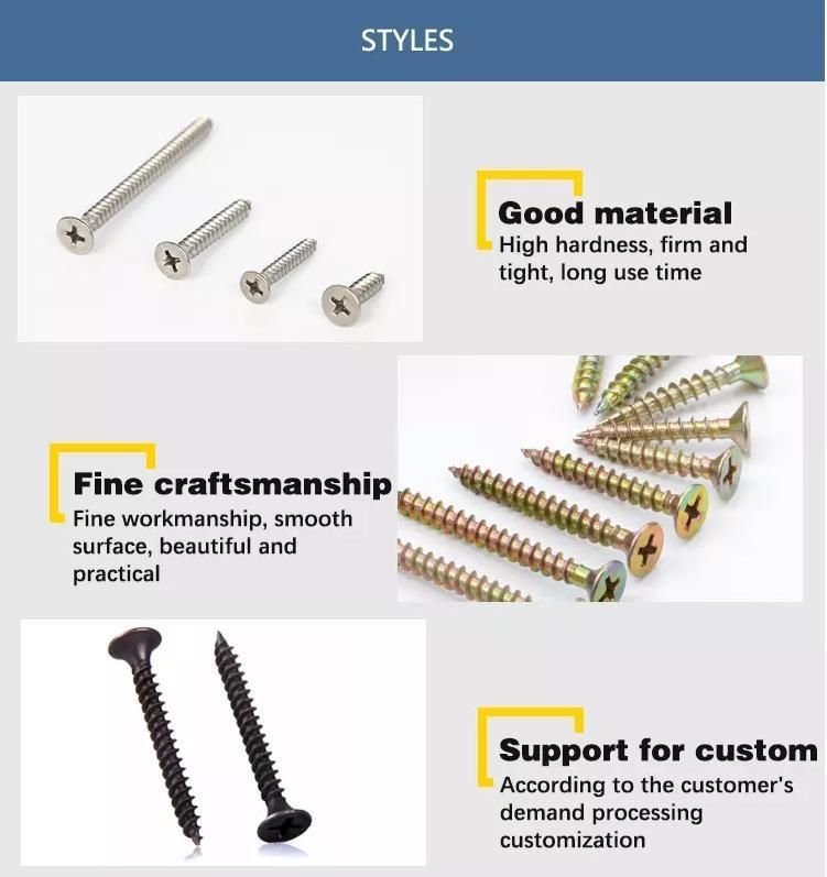 3.5mm-6.5mm Cross Wood Screws Drywall Gypsum Bolt and Nuts Chipboard Screw in China