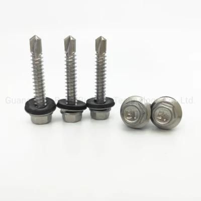 Stainless Steel 304/316/410 Hex Head Self Drilling Screw with EPDM Bonded Washer