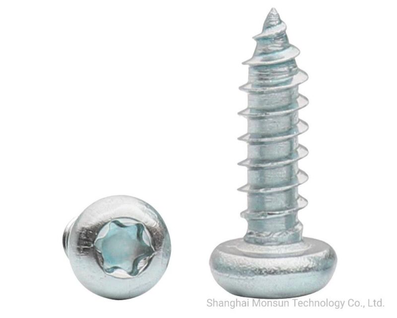 Six-Lobe Drive Pan Head Blue Zinc Carbon Steel Self-Tapping Screw