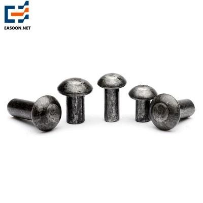 M6-1.0 Stainless Steel Rivet Nut, Threaded Insert Nut M6 Nutsert with Flat Head Knurled Body Round Head Semi Hollow Iron Galvanized Rivet