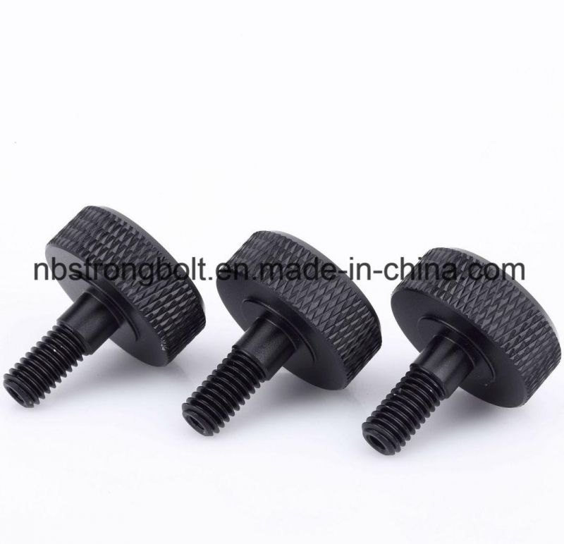 CNC Precision Custom Stainless Steel Knurling Screw Large Flat Head Hand Screw Adjustment Screw Manual Anti-Loose Locking Screw