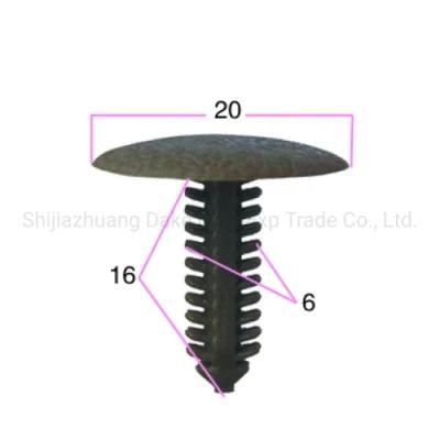 Auto Car Fastener Plastic Screw and Auto Clips with 6mm Hole