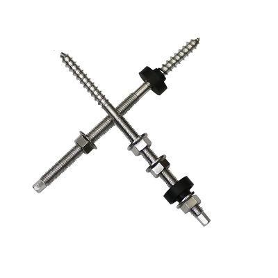 Hexagon Head Solar Mounting Bulkpacking, Sea Freight SS304 Hanger Bolt