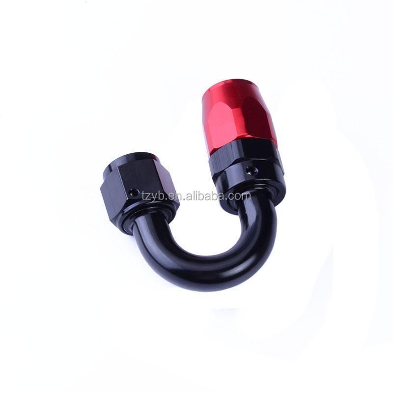 Red Black 180 Degree An10 Swivel Oil Fuel Hose End Fitting Connector