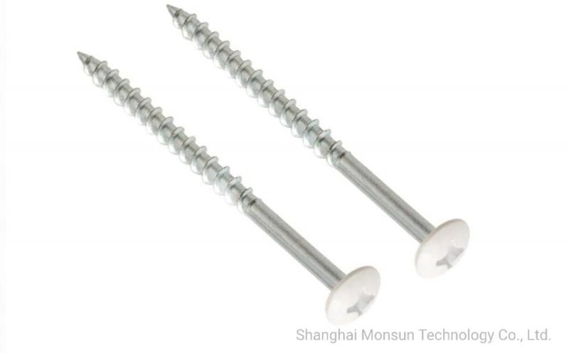 Zinc Plated Truss Head Cabinet Screws with White Painted Head
