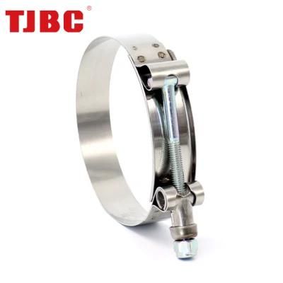 19mm Bandwidth Zinc Palted Steel T Bolt and Nut Adjustable Heavy Duty Hose Clamp for Automotive, 127-135mm