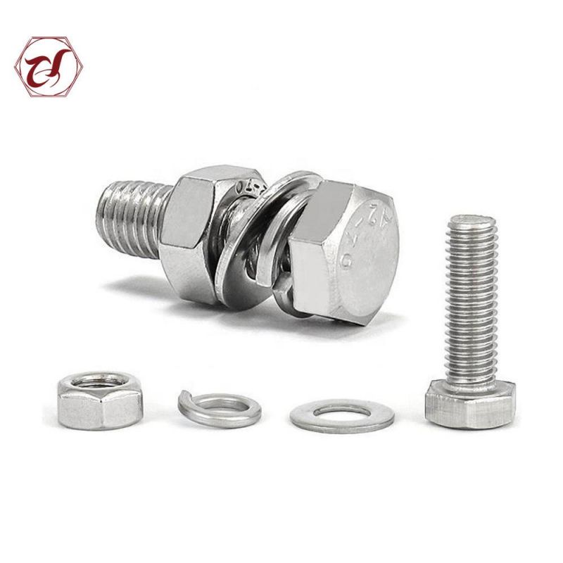 Flat Head Hex Bolts 304 Stainless Steel Full Thread Bolt/Assemble Bolt/SS316 Hex Bolt and Nut