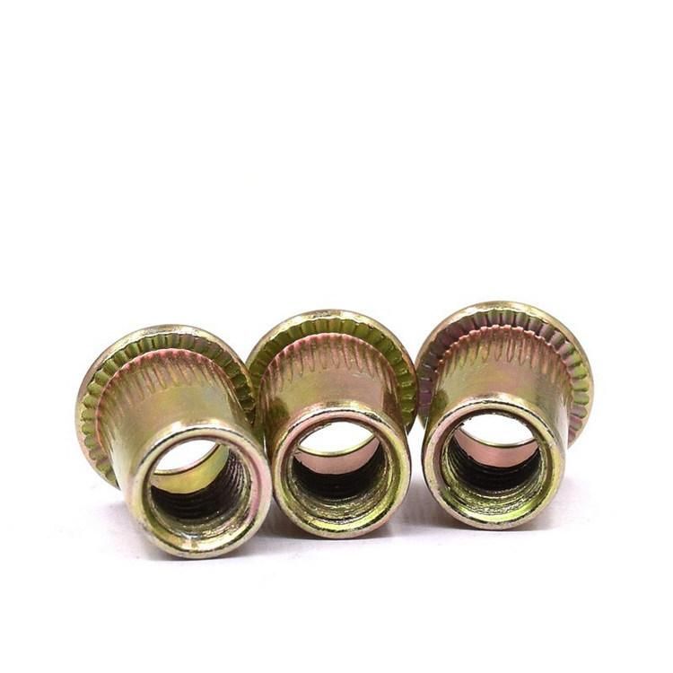 Cone Round Countersunk Flat Head Rivet Nut, Blind Rivet Nut Yellow Zinc Plated Galvanized