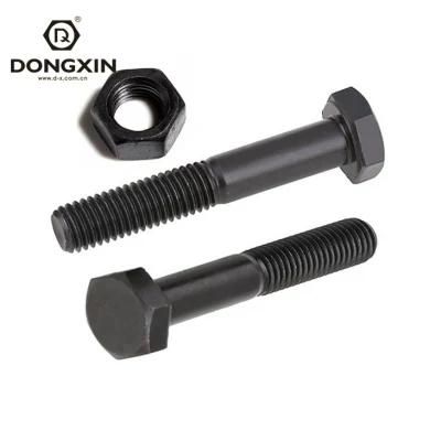 DIN933 DIN931 Black Coating Zinc Plated Carbon Steel Grade10.9 Hex Bolt with Full Threaded