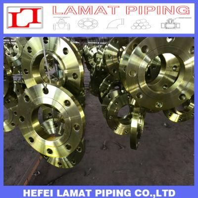 China-Factory-Price-High-Quality Forged Casting Steel Yellow-Coated Raised-Face RF Plate Flange