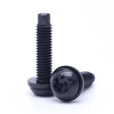 CNC Turning Parts Electrophoresis Black Button Head Torx Dog Point Screw with Washer