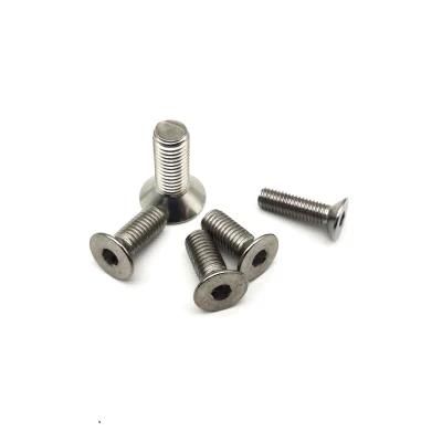 Factory Directly Supply 304 A2-70 Stainless Steel Thin Head Screw Flat Head Countersunk Hex Socket Machine Screws