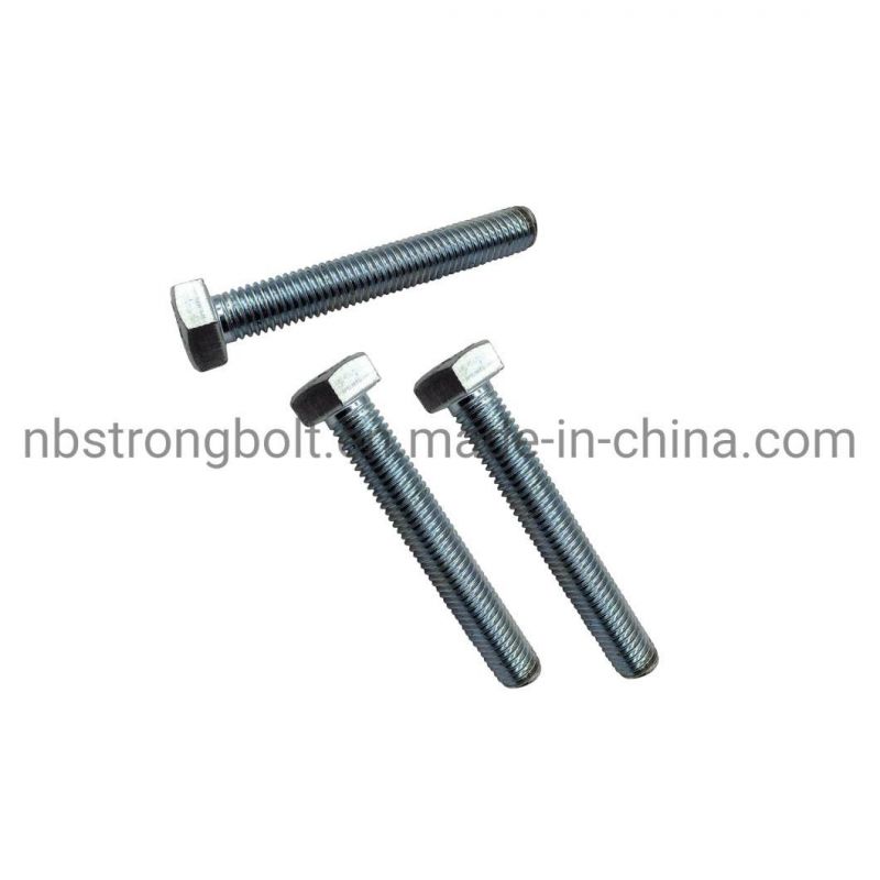 DIN933 Hex Bolt Cl. 4.8 with White Zinc Plated Cr3+ M14X70