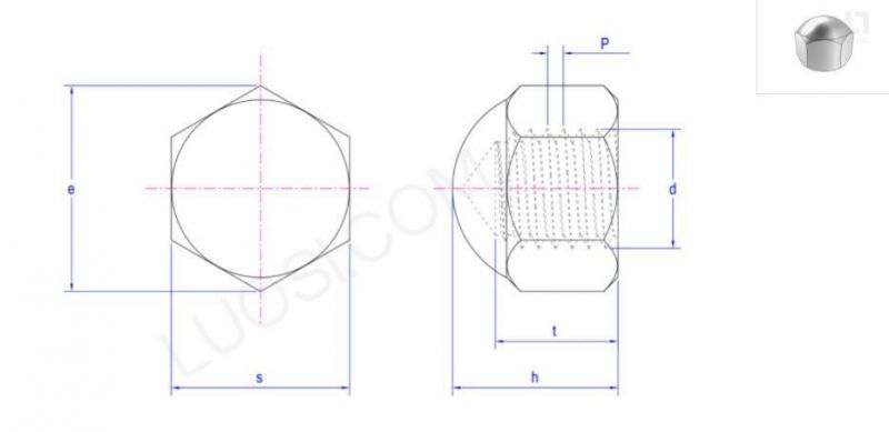 Fastener Bolt Screw Nut Cap Dome Nut DIN917 Stainless Steel Cap Nuts