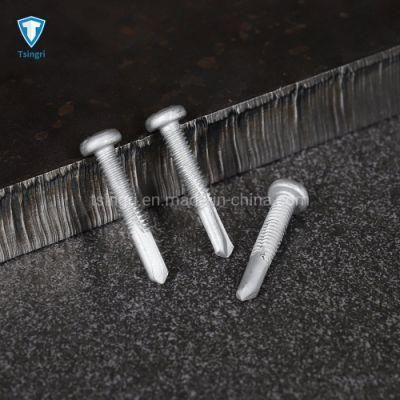 SS304+SCM435 Phillips Pan Head Self Drilling Bi-Metal Screws #5 Point Ruspert Cross Recessed Roofing Screws