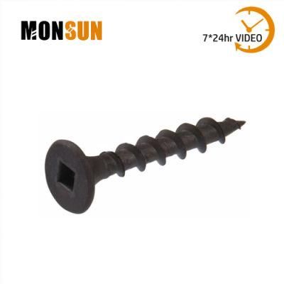 High Quantity Carbon Steel #1 Square Drive Coarse Thread Black Phosphated Bugle Head Drywall Screw Made in China