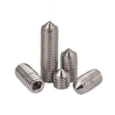 304 316 Stainless Steel Cone Point Slotted Set Screw DIN553 Screws