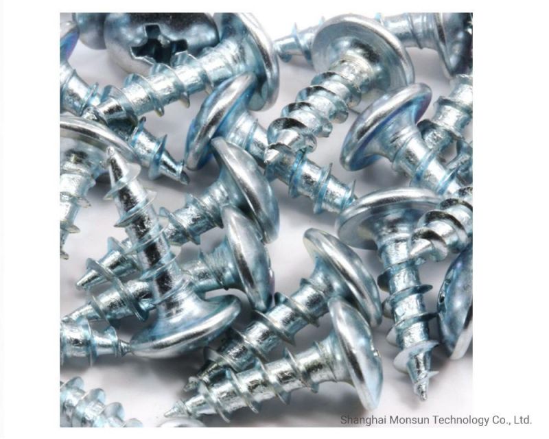 Mushroom Head Coarse Thread Cross Recess Zinc Steel Woodworking Screws