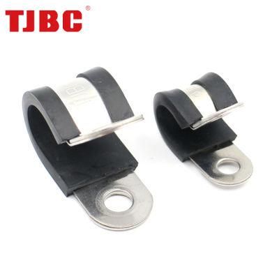 EPDM Rubber Lined P Clip Water Pipe Tube Hose Clamp Holder