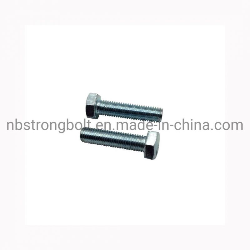 DIN933 Hex Bolt Screw Gr. 8.8 with White Zinc Plated Cr3+ M14X70