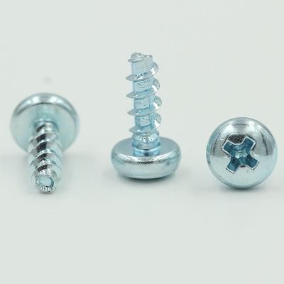 Custom M2 Galvanized Steel Zinc Plated Phillips Pan Head Tail Self Tapping Screw