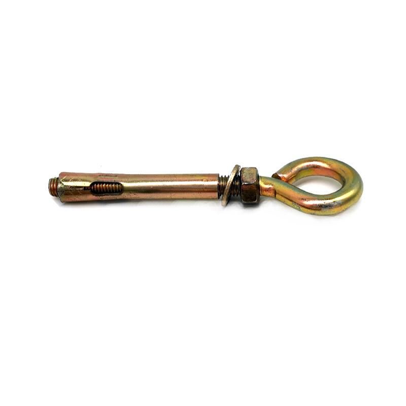 Zinc Plated Carbon Steel Expansion Eye Bolt Long Shank