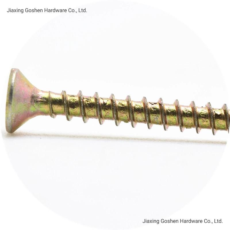 Color-Zinc Cross Recessed Countersunk Head Chipboard Screws High Quality Flat Head Chipboard Screw