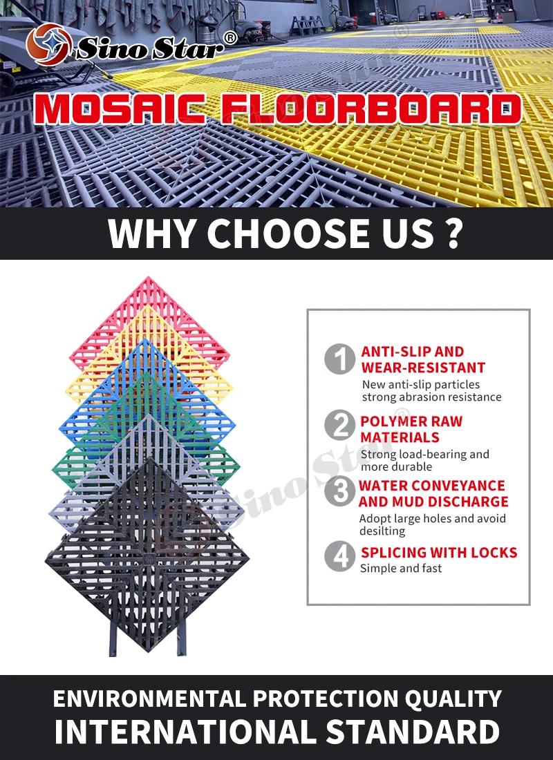 Ss-V1.8pm Sino Star18mm PP Garage Interlocking Floor Tiles Removable Plastic Interlocking Floor Mats for Car Washing