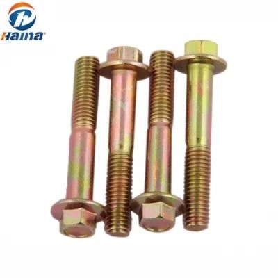 Partial Thread Color Zinc Plated Flange Bolt Without Serrated