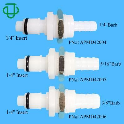 POM 1/4&quot; 5/16&quot; 3/8&quot; Hose Barb Tube Connector Plastic Panel Mount Quick Connect Disconnect Shut off Bulkhead Hose Coupling
