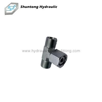 Hydraulic Hose Fittings Metric 24&deg; Male/Female/Male Tee Hydraulic Adaptors