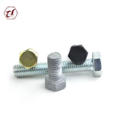 High Quality Yellow Black Zinc Plated Carbon Steel Hex Bolt