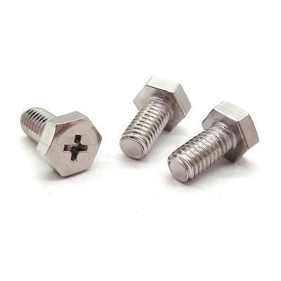 Stainless Steel Special Fasteners Cross Recessed Hex Head Machine Screw Made in China