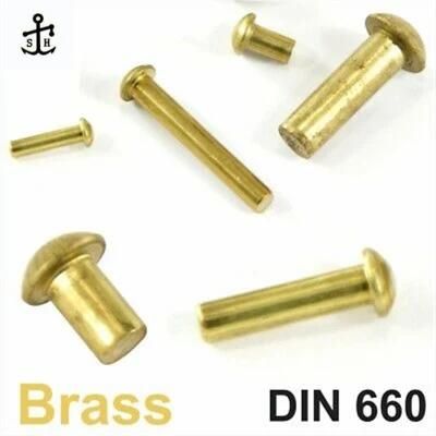 DIN 660 Rivets Round Head Rivets Copper/Brass Rivets Made in China