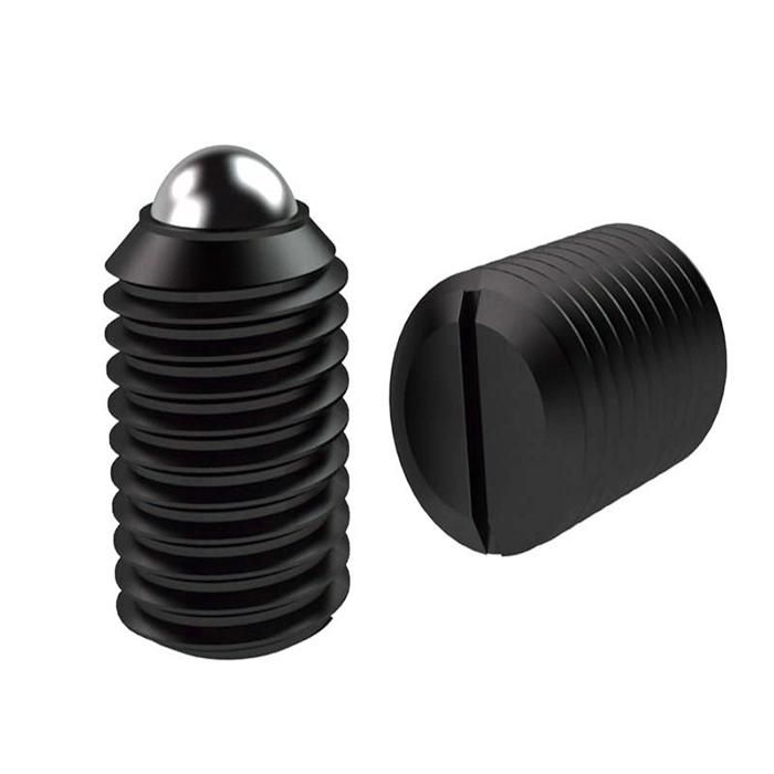 Black Oxied Slotted Set Screw with Spring Ball Point