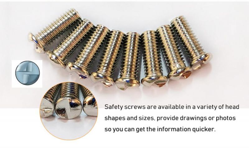 C1022 One-Way Pan Head Zinc Plated/Nickel Plated Carbon Steel Anti-Theft Machine Thread Panel Security Screw