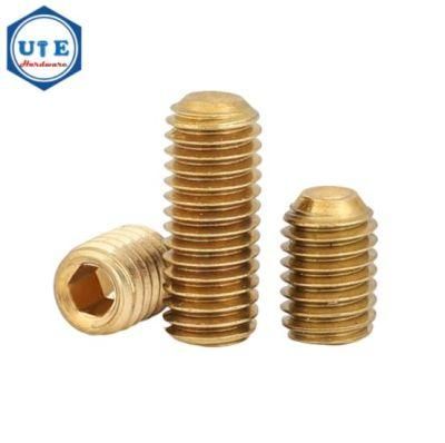 Grub Screw M3 M4 M5 M6 M8 M10 DIN916 Hexagon Socket Brass Set Screws with Cup Point