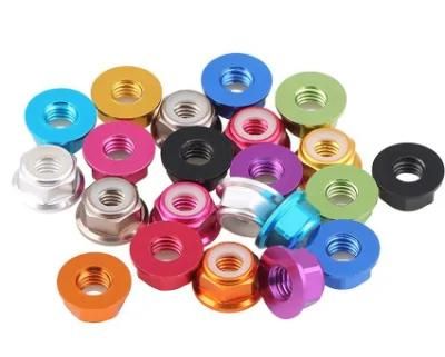 Factory Price Colorful Aluminum Flange Nylon Insert Lock Nut