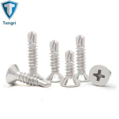 304 316 Stainless Steel Self Tapping Screw DIN7504p Cross Recessed Countersunk Head Drilling Screws