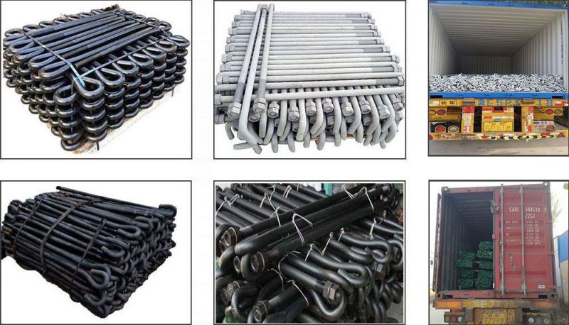 Foundation Bolt Carbon Steel Anchor Bolt J Bolt and Nut Galvanized Steel L Bolt, J Bolt, Foundation Bolt Anchor Bolt 4.8 8.8 Grade L/J/U/V Shape Anchor Bolt