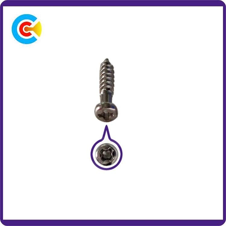 DIN/ANSI/BS/JIS Carbon-Steel/Stainless-Steel Half Thread Wood Screw for Building Railway