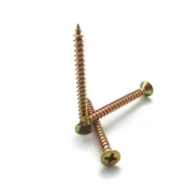 Yellow Passivated and Stainless Steel Chipboard Screw