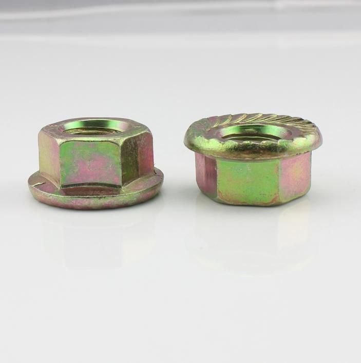 ISO 4161 DIN 6923 Carbon Steel Color Zine Hexagon Flange Nuts Hex Flange Nuts