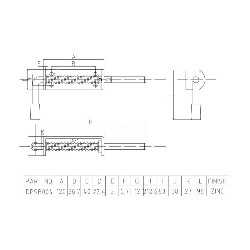Spring Loaded Bolts Locking Bolt for Truck Body Parts