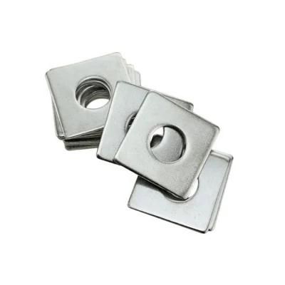 DIN436 M8 A2 A4 304 316 Flat Stainless Steel Square Washer with Round Hole