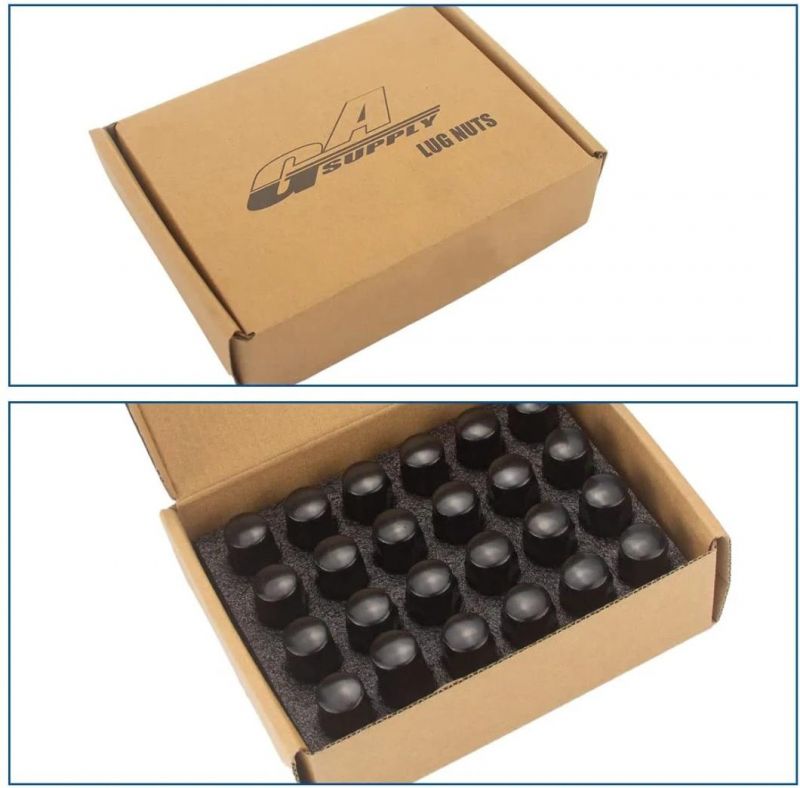 Black Bulge Acorn 3/4" 19mm Hex 1.9" Tall M14X1.5 Lug Nuts