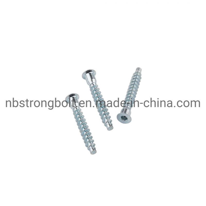 Flat Point Confirmat Screw with Zinc