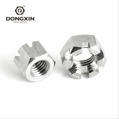 Factory in Stock Wholesale Carbon Steel Zinc Galvanized Hexagonal Slotted Nuts Hexagon Castle Nut